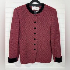Vintage JH Collectibles red & black blazer. Size 4.